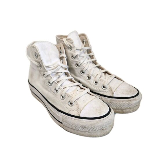 Converse All Star Shoes Women's 5.5 White Lift Platform Chuck Taylor Sneakers - Picture 1 of 9